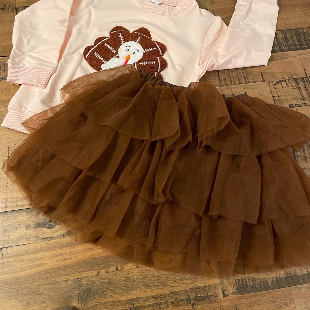 ‘Turkey Time’ Top & Tulle Skirt Set